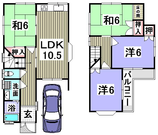 Floor plan. 11.8 million yen, 4LDK, Land area 75.26 sq m , House building area 79.78 sq m 4LDK