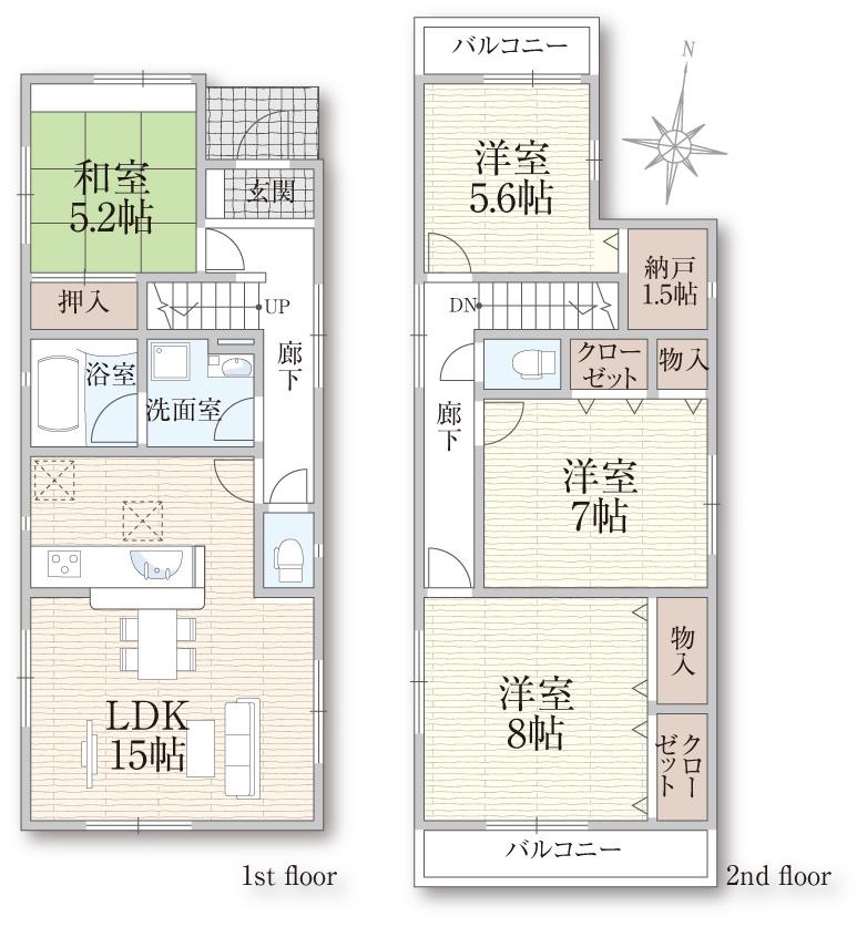 Floor plan. Habikino Municipal Home Sweet Home to South Elementary School 1260m