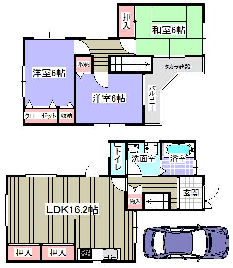 Floor plan. 17,980,000 yen, 3LDK, Land area 88.48 sq m , Building area 84.64 sq m