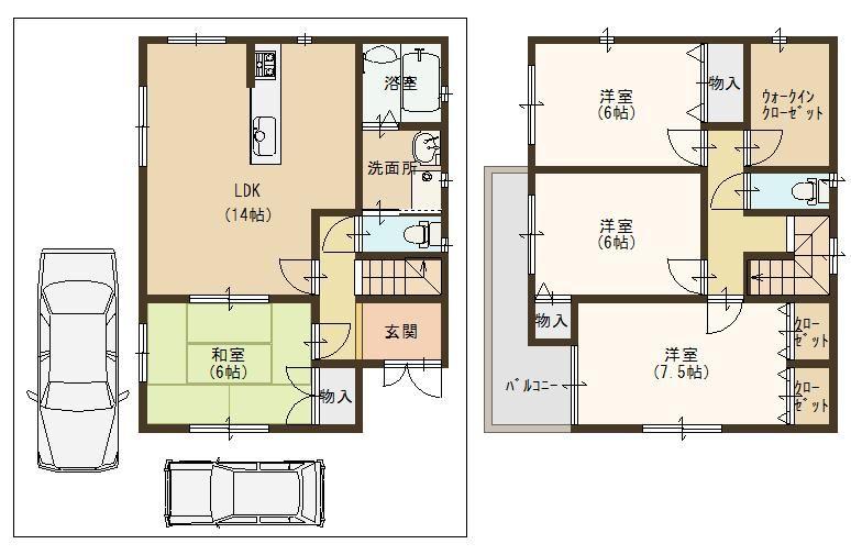 Floor plan. 23,900,000 yen, 4LDK + S (storeroom), Land area 107.78 sq m , Building area 98.01 sq m floor plan here