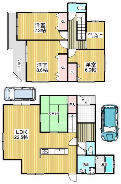 Floor plan. 29,800,000 yen, 4LDK, Land area 150.05 sq m , Building area 119.65 sq m