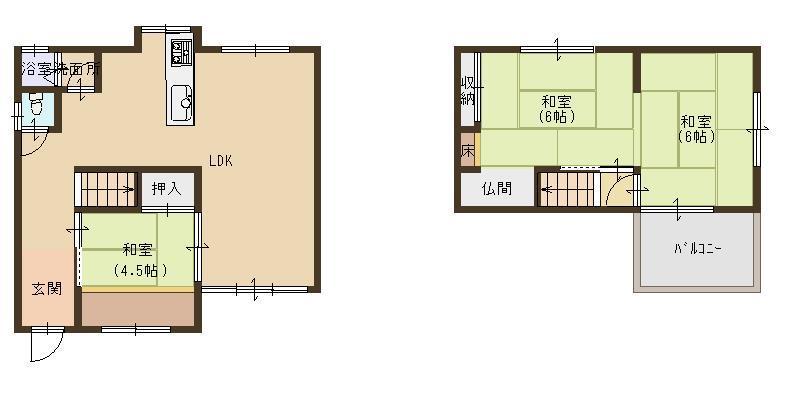 Floor plan. 6.8 million yen, 3LDK, Land area 54.77 sq m , Building area 62.52 sq m