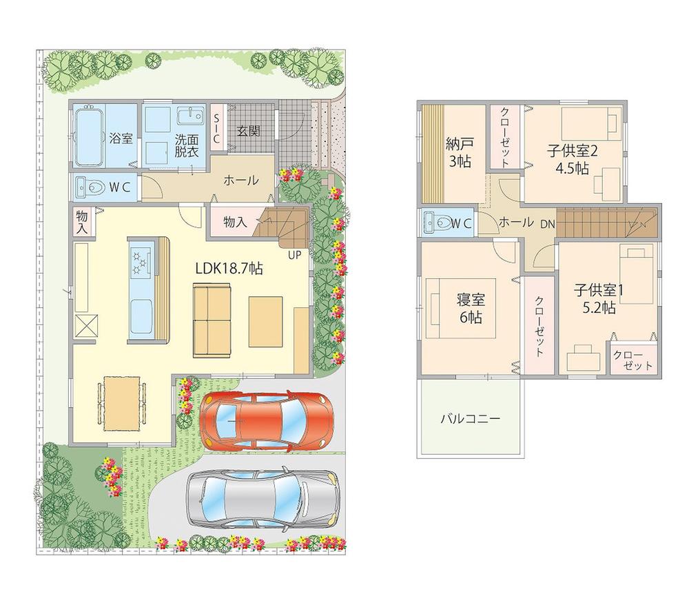 Floor plan. (A-22 No. land cocoa), Price 26,970,000 yen, 3LDK, Land area 103.12 sq m , Building area 92.73 sq m