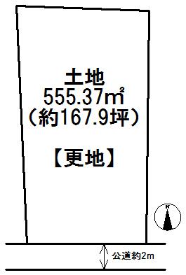 Compartment figure. Land price 13.8 million yen, Land area 555.37 sq m
