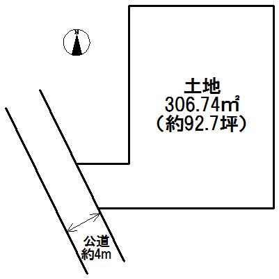 Compartment figure. Land price 16.7 million yen, Land area 306.74 sq m