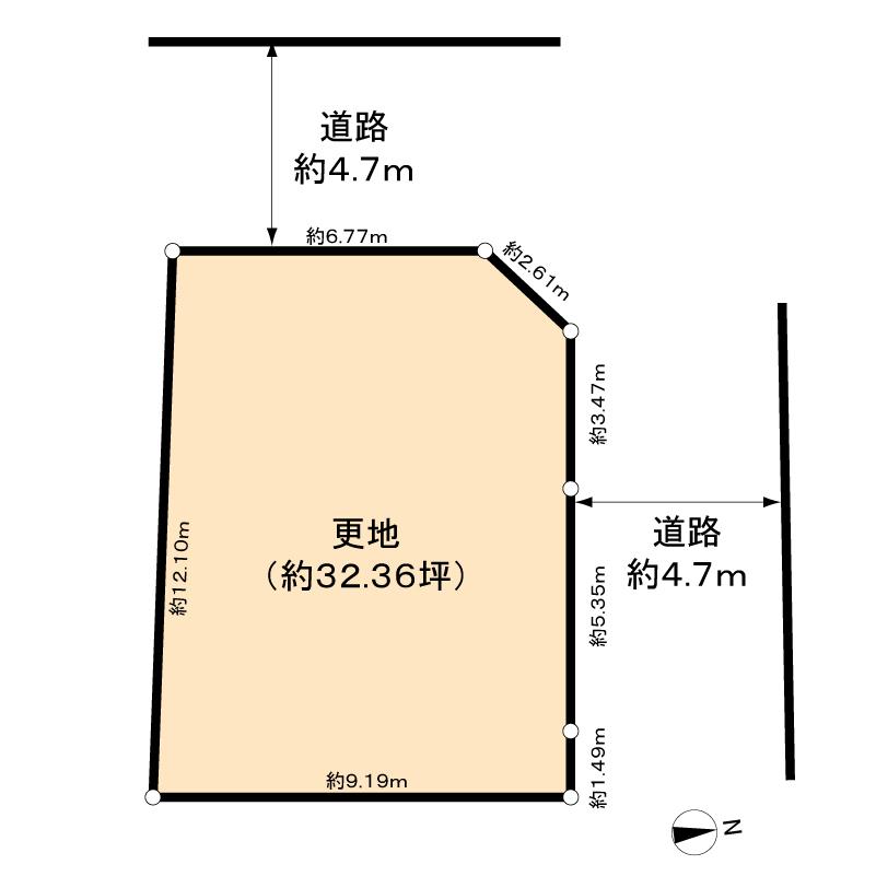 Compartment figure. Land price 6.8 million yen, Land area 106.99 sq m