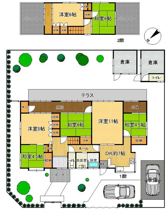 Floor plan. 8.9 million yen, 7DK, Land area 401.75 sq m , Building area 158.7 sq m