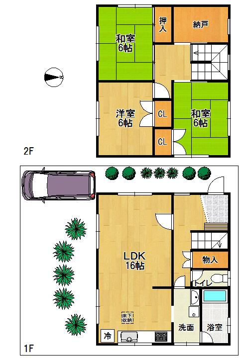 Floor plan. 10.5 million yen, 3LDK + S (storeroom), Land area 170.7 sq m , Building area 92.74 sq m