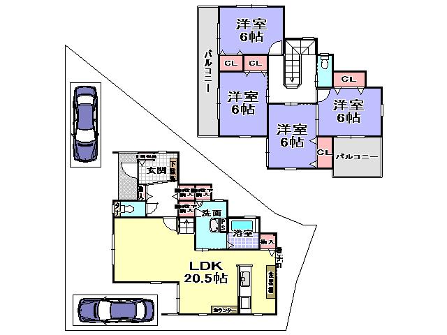 Floor plan. 22,800,000 yen, 4LDK, Land area 146.32 sq m , Building area 112.22 sq m