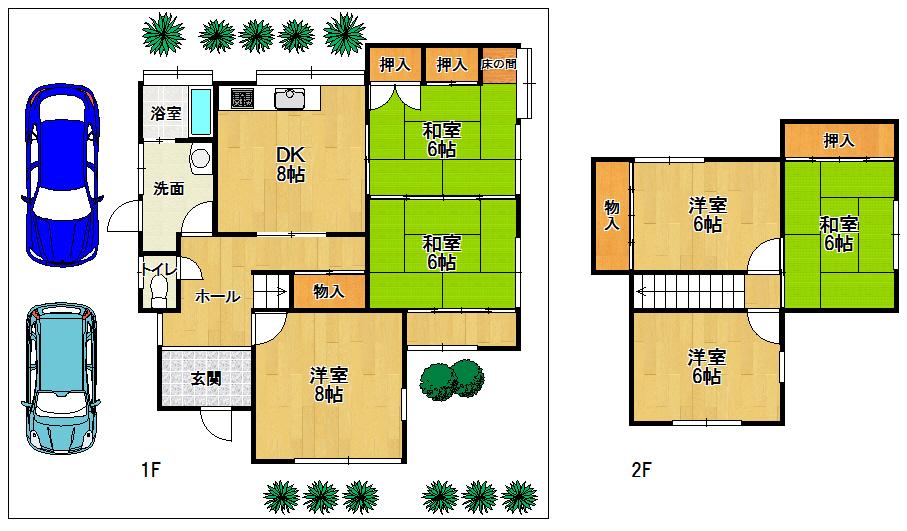 Floor plan. 12.8 million yen, 6DK, Land area 199.36 sq m , Building area 111.99 sq m