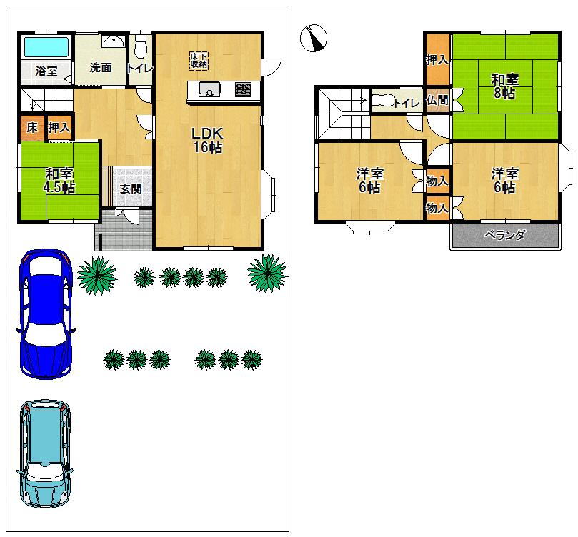 Floor plan. 18,800,000 yen, 4LDK, Land area 229.17 sq m , Building area 100.19 sq m