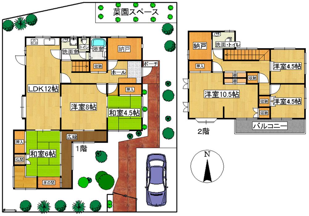 Floor plan. 6.8 million yen, 6LDK + S (storeroom), Land area 207.81 sq m , Building area 150.6 sq m