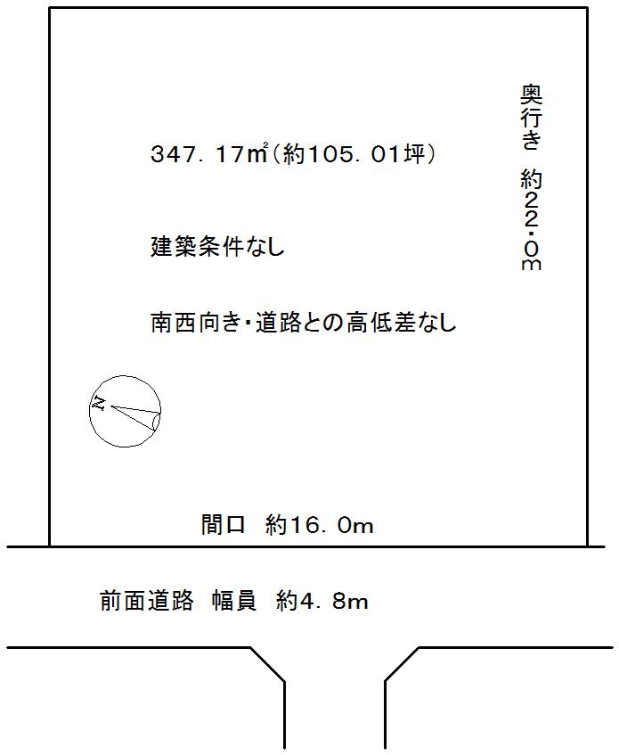 Compartment figure. Land price 9.8 million yen, Land area 347.17 sq m