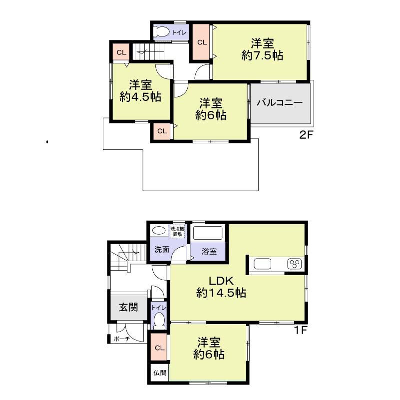 Floor plan. 11.8 million yen, 4LDK, Land area 106.7 sq m , Building area 89.1 sq m