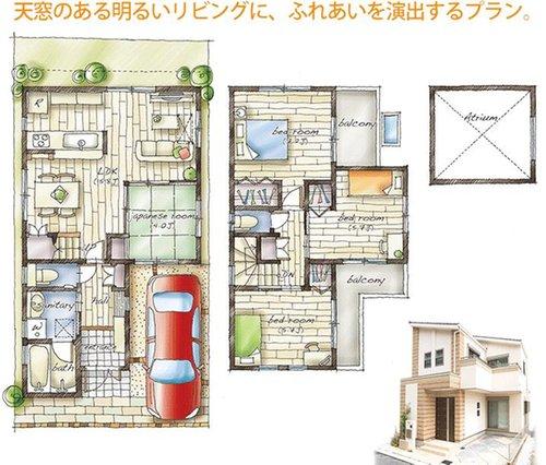 Floor plan. (D No. land [Model house] ), Price 28.8 million yen, 4LDK, Land area 87.78 sq m , Building area 90.21 sq m