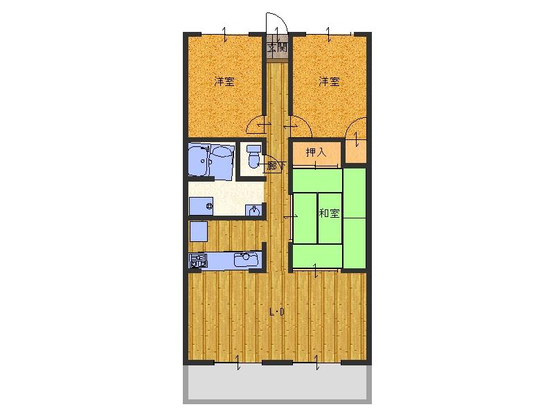 Floor plan. 3LDK, Price 10.8 million yen, Occupied area 70.99 sq m , Balcony area 10 sq m