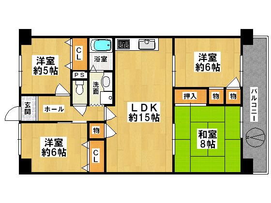 Floor plan. 4LDK, Price 9.8 million yen, Occupied area 84.24 sq m , Balcony area 10.5 sq m