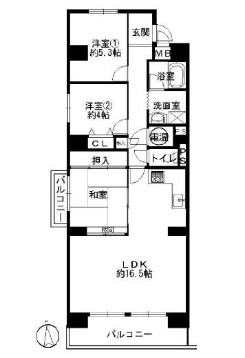 Floor plan. 3LDK, Price 12.3 million yen, Occupied area 73.45 sq m , Is a floor plan of the balcony area 10.68 sq m 3LDK