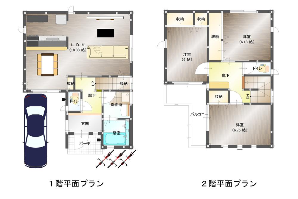 Floor plan. 26,800,000 yen, 3LDK, Land area 81.21 sq m , Building area 92.73 sq m 3LDK