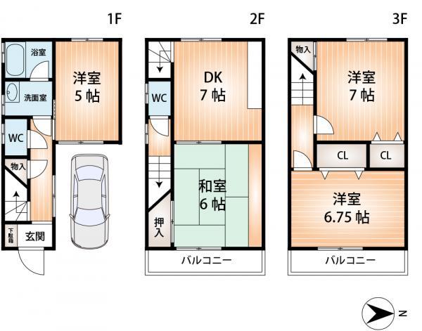Floor plan. 11.8 million yen, 4DK, Land area 41.79 sq m , Building area 87.33 sq m