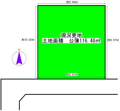 Compartment figure. Land price 14.9 million yen, Land area 116.48 sq m frontage ・ It is a residential land with a space in the depth both. 