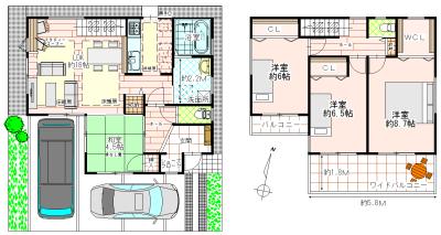 Building plan example (floor plan). Our plan  Ken'nobe area About 90 sq m  ~ Building price 14.9 million yen ~