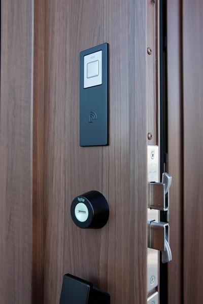 Entrance. Entrance door keyless entry. It is smart.