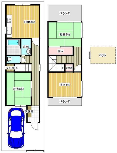 Floor plan. 16.8 million yen, 3DK, Land area 78.29 sq m , Building area 75.45 sq m 2013 September completely renovated already