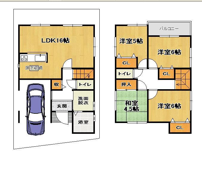 Floor plan. (Building 2), Price 24,800,000 yen, 4LDK, Land area 90.03 sq m , Building area 102.68 sq m