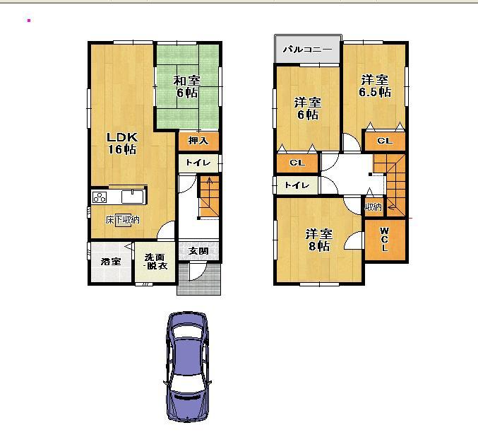 Floor plan. (3 Building), Price 24,800,000 yen, 4LDK, Land area 116.88 sq m , Building area 103.5 sq m