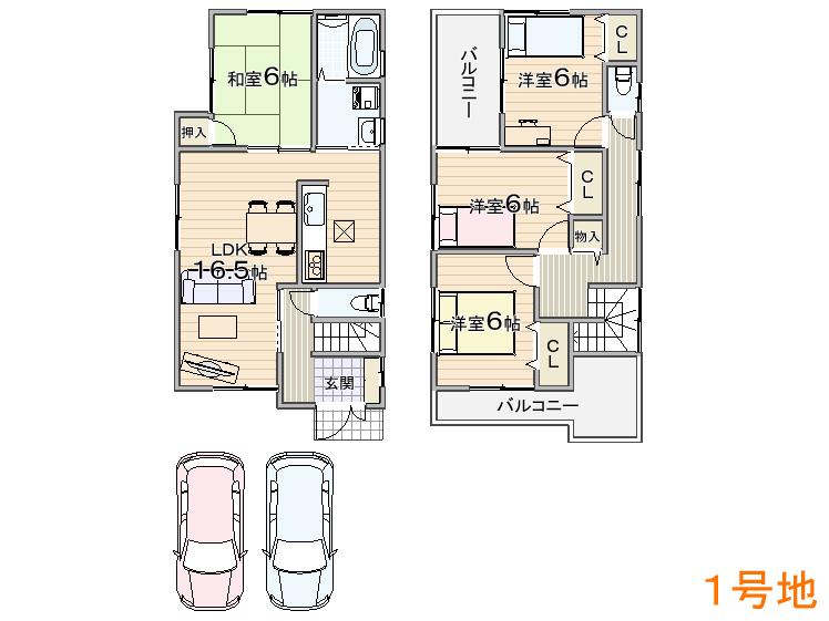 Floor plan. (No. 1 point), Price 26,800,000 yen, 4LDK, Land area 127.19 sq m , Building area 97.6 sq m