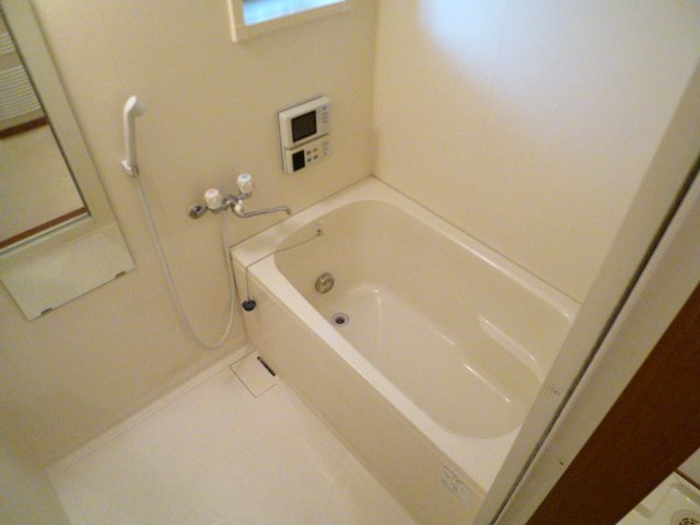 Bath. The bath is equipped with a TV.