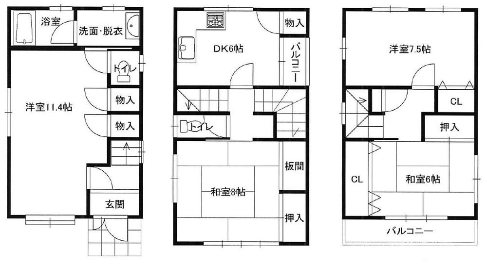 Floor plan. 9.8 million yen, 4DK, Land area 59.26 sq m , Building area 99.63 sq m