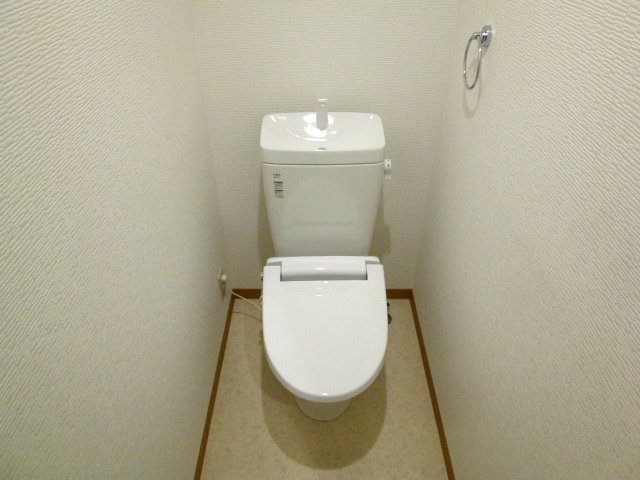 Toilet. Spacious toilet of with warm toilet. 