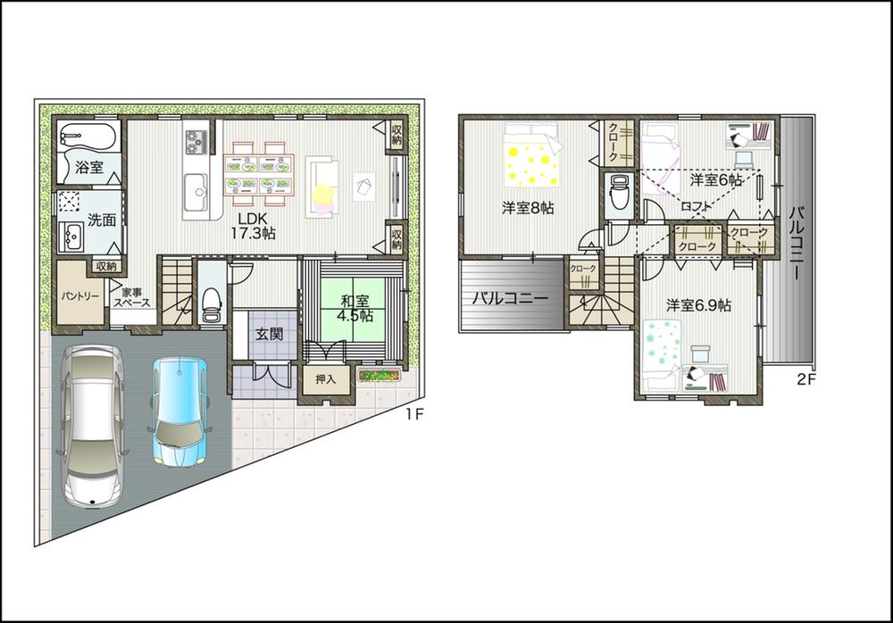 Floor plan. 34,800,000 yen, 4LDK, Land area 92.39 sq m , The building is the area 99.63 sq m attic with storage