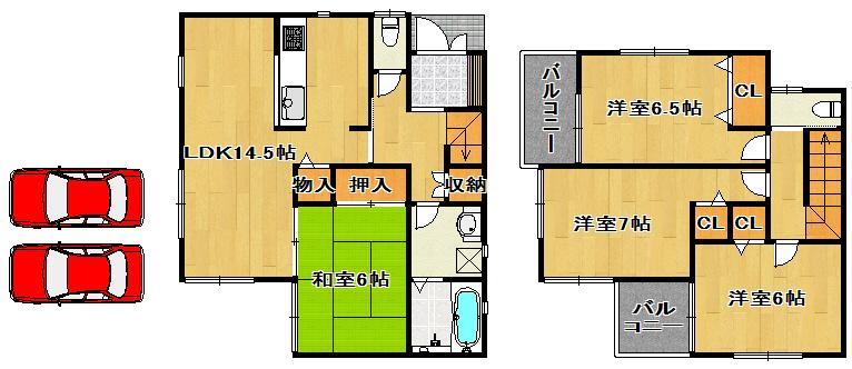 Floor plan. (No. 1 point), Price 25,800,000 yen, 4LDK, Land area 144.41 sq m , Building area 95.58 sq m