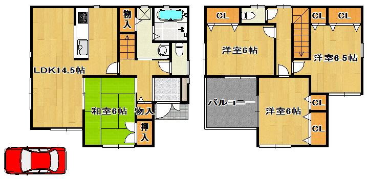 Floor plan. (No. 3 locations), Price 25,300,000 yen, 4LDK, Land area 136.23 sq m , Building area 95.58 sq m