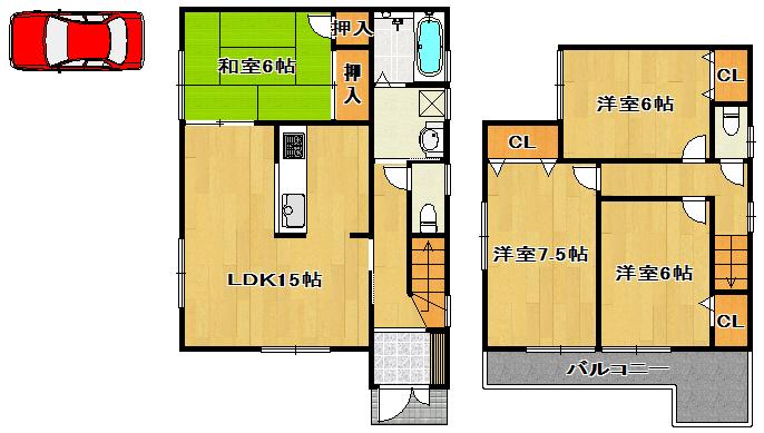 Floor plan. (No. 4 locations), Price 23.8 million yen, 4LDK, Land area 134.9 sq m , Building area 94.77 sq m