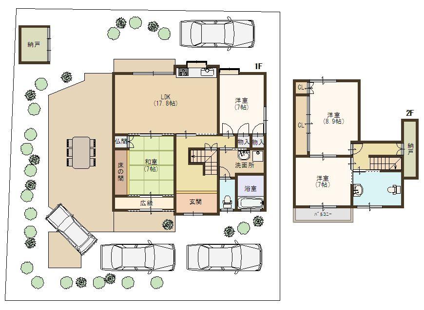Floor plan. 48 million yen, 4LDK, Land area 386.76 sq m , Building area 130.93 sq m