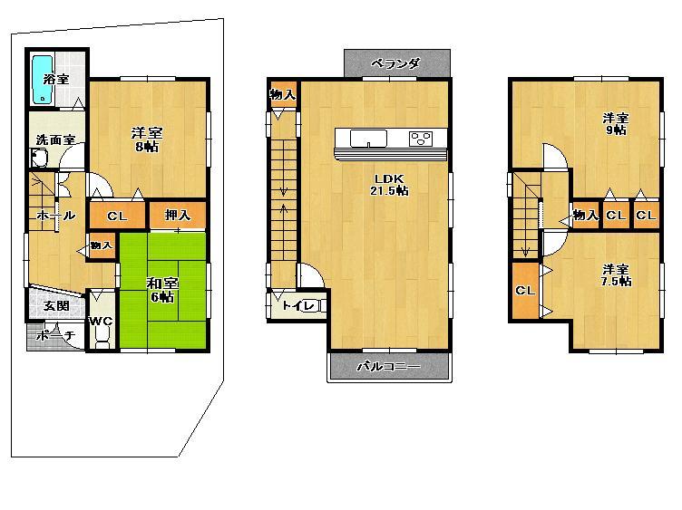 Floor plan. (No. 2 locations), Price 27 million yen, 4LDK, Land area 78.19 sq m , Building area 120.69 sq m