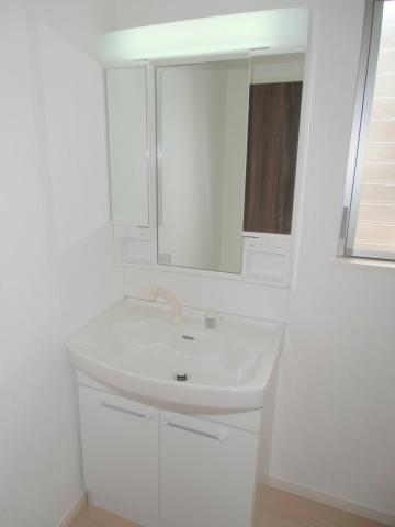 Wash basin, toilet. 3-surface mirror with a shampoo dresser