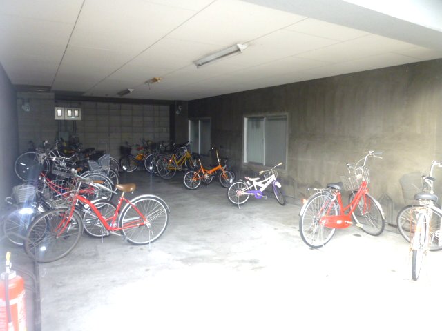 Other common areas. Bicycle parking is widely comes with a roof. 