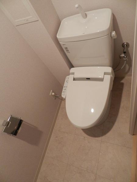 Toilet. Low tank type of refreshing design