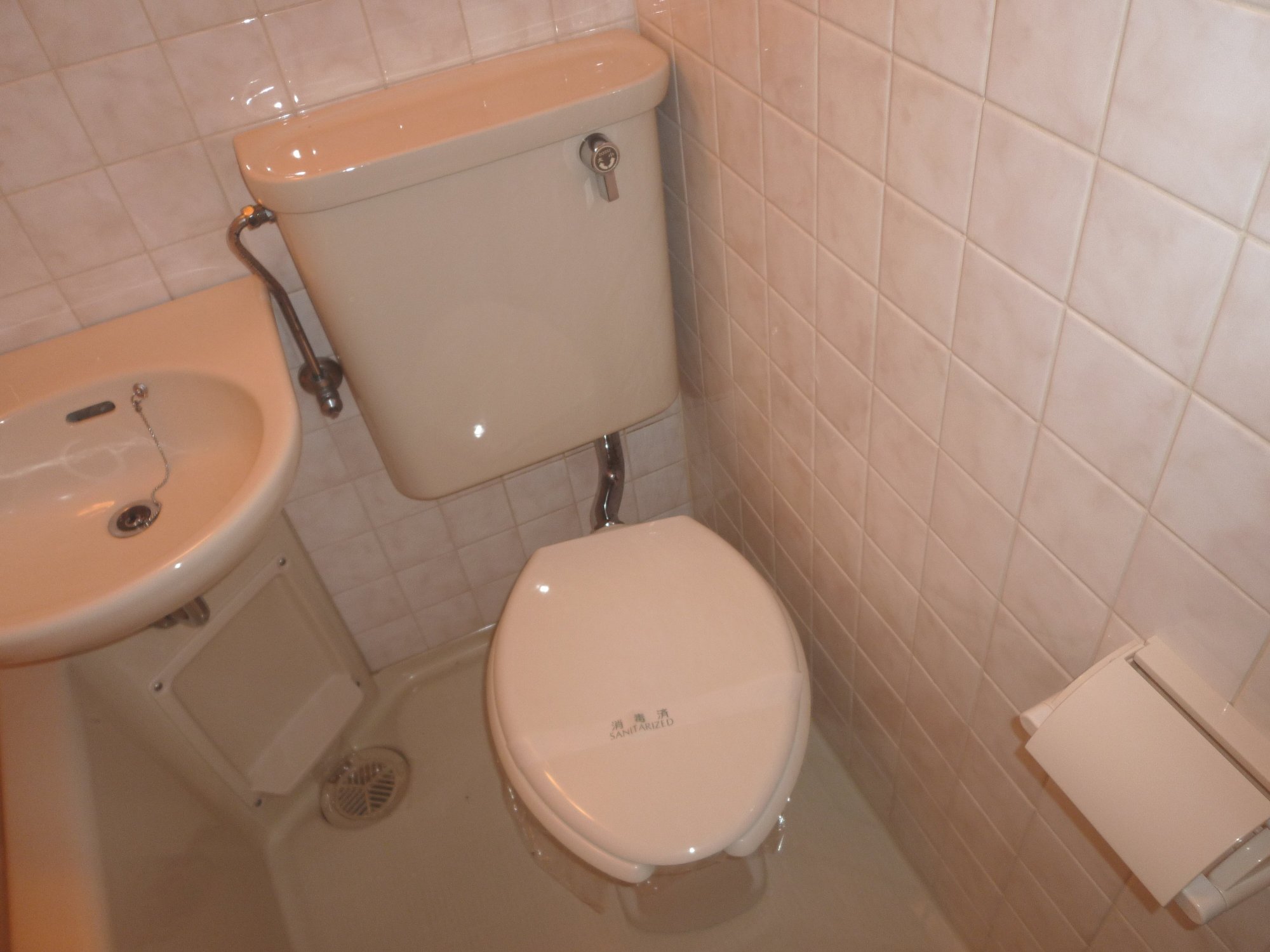 Toilet. Is the type of bath and toilet were together. 