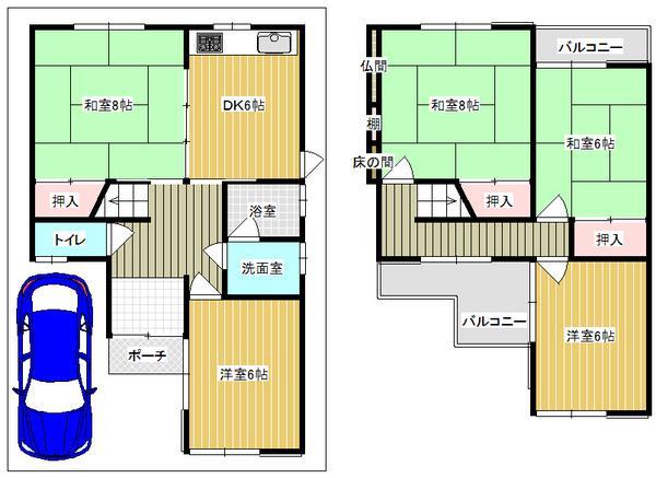 Floor plan. 15 million yen, 5DK, Land area 74.21 sq m , Building area 88.31 sq m