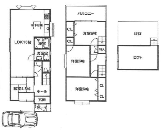 Floor plan. 10.8 million yen, 4LDK, Land area 86.3 sq m , There is also a floor plan of the building area 85.86 sq m 4LDK + garage loft