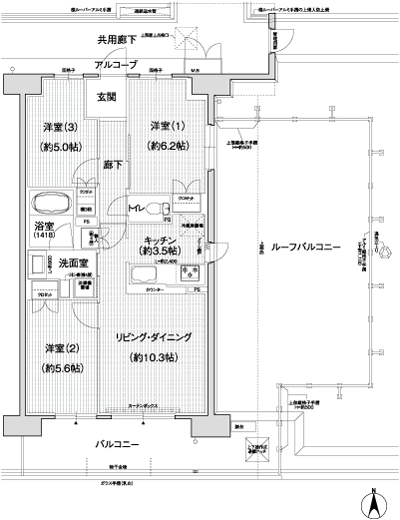 Floor: 3LDK, the area occupied: 65.4 sq m, price: 28 million yen