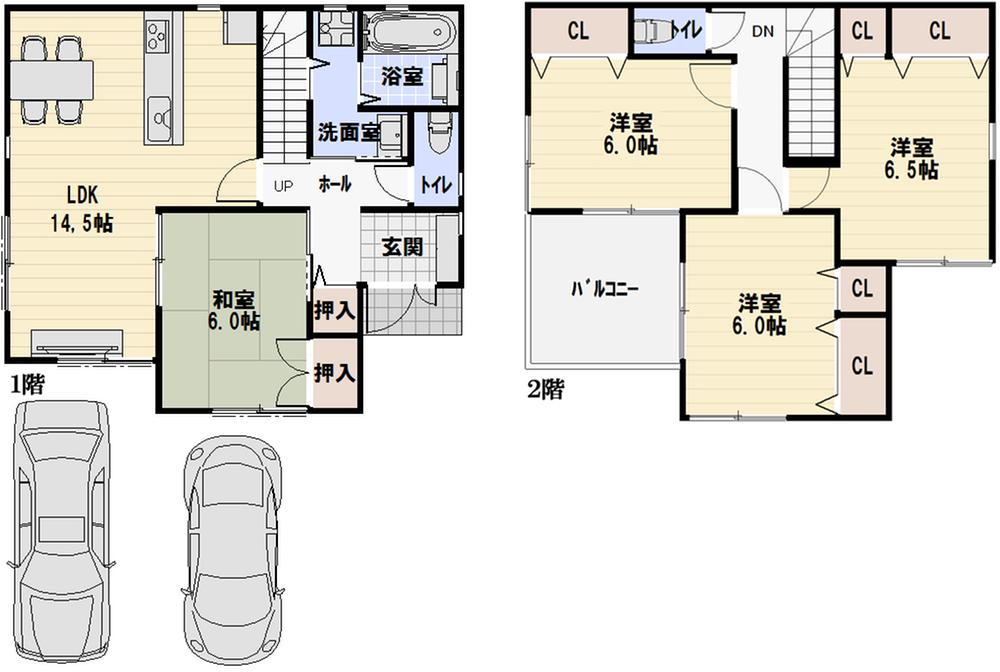 Floor plan. 23.8 million yen, 4LDK, Land area 117.86 sq m , 2-story building area 94.77 sq m relaxed specification