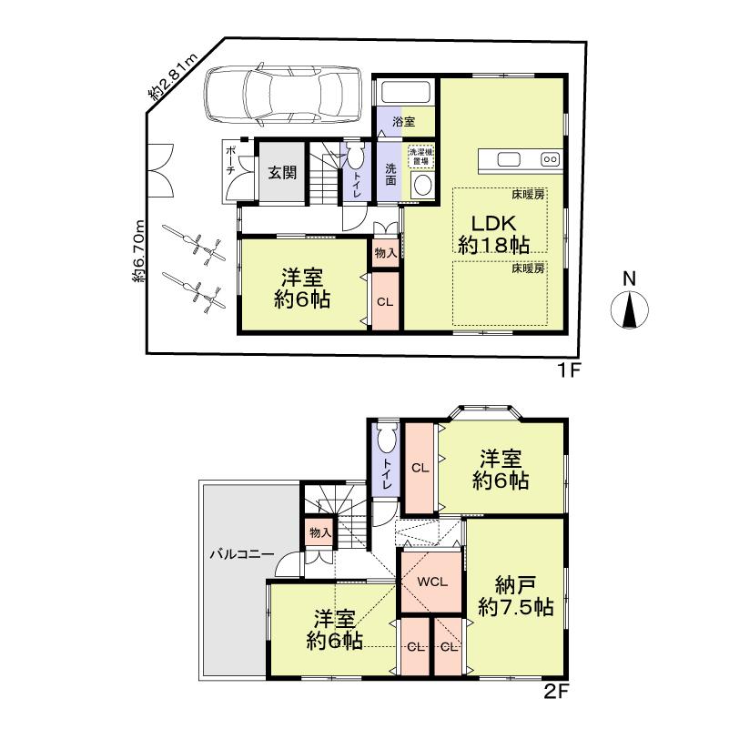 Floor plan. 38,900,000 yen, 3LDK + S (storeroom), Land area 101.69 sq m , Building area 108.99 sq m