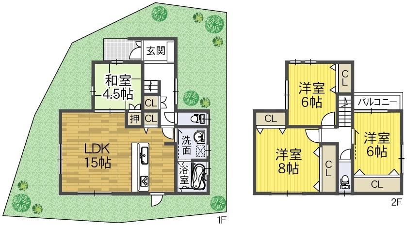 Floor plan. Price 24,800,000 yen, 3LDK, Land area 93.72 sq m , Building area 90.35 sq m